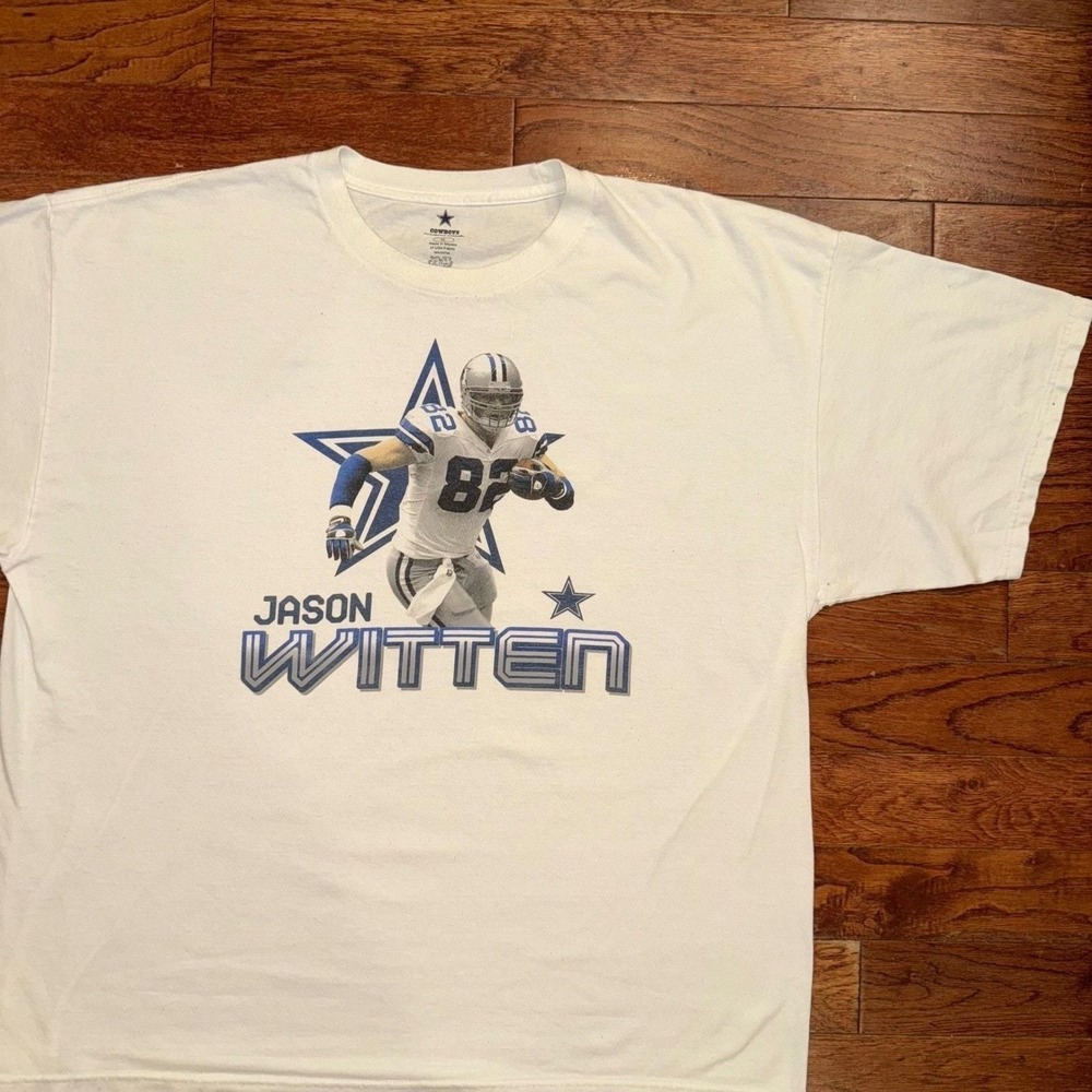 Vintage Dallas Cowboys Jason Witten NFL Football Player T-Shirt XL White - NFL